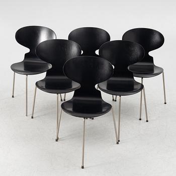 Arne Jacobsen, stolar 6 st, "Myran", Fritz Hansen, Danmark.