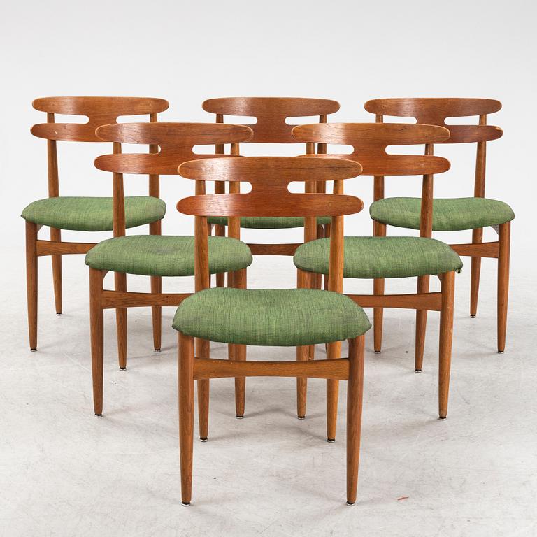 Johannes Andersen, a set of 6 chairs for Bramin Denmark, 1960's.