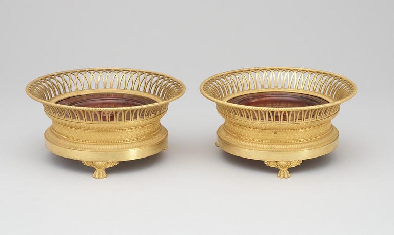 A pair of French Empire early 19th century coasters.