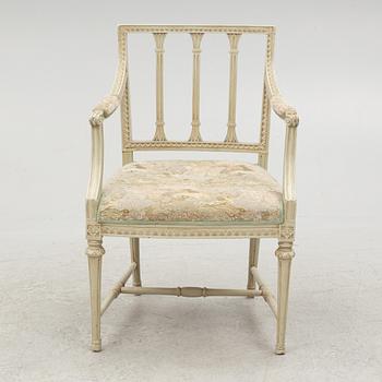 Armchair, by Johan Erik Höglander (master in Stockholm 1777-1813), Late Gustavian.