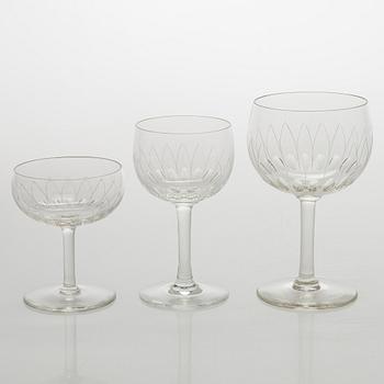 Göran Hongell, glasservis, 52 delar, "Kilta". Iittala, i produktion 1947-1966.
