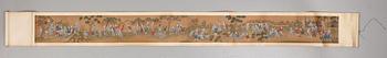 A scroll painting, ink and color on paper, Qing dynasty, 19th Century. '100 boys'.