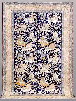 A RUG, Figural silke Kashmir, ca 263 x 179 cm.