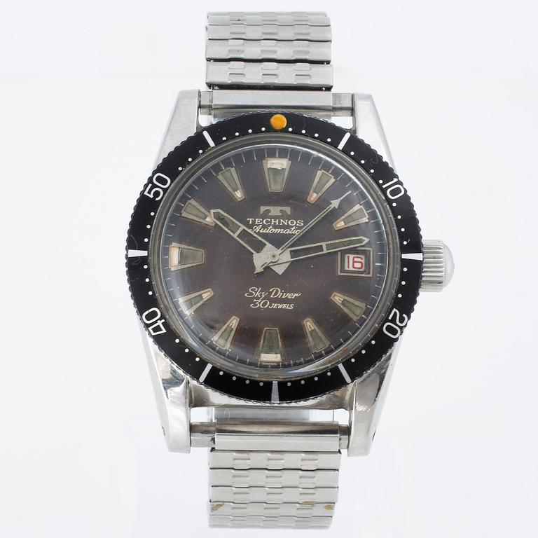 TECHNOS, Sky Diver, wrist watch, 37,5 mm.