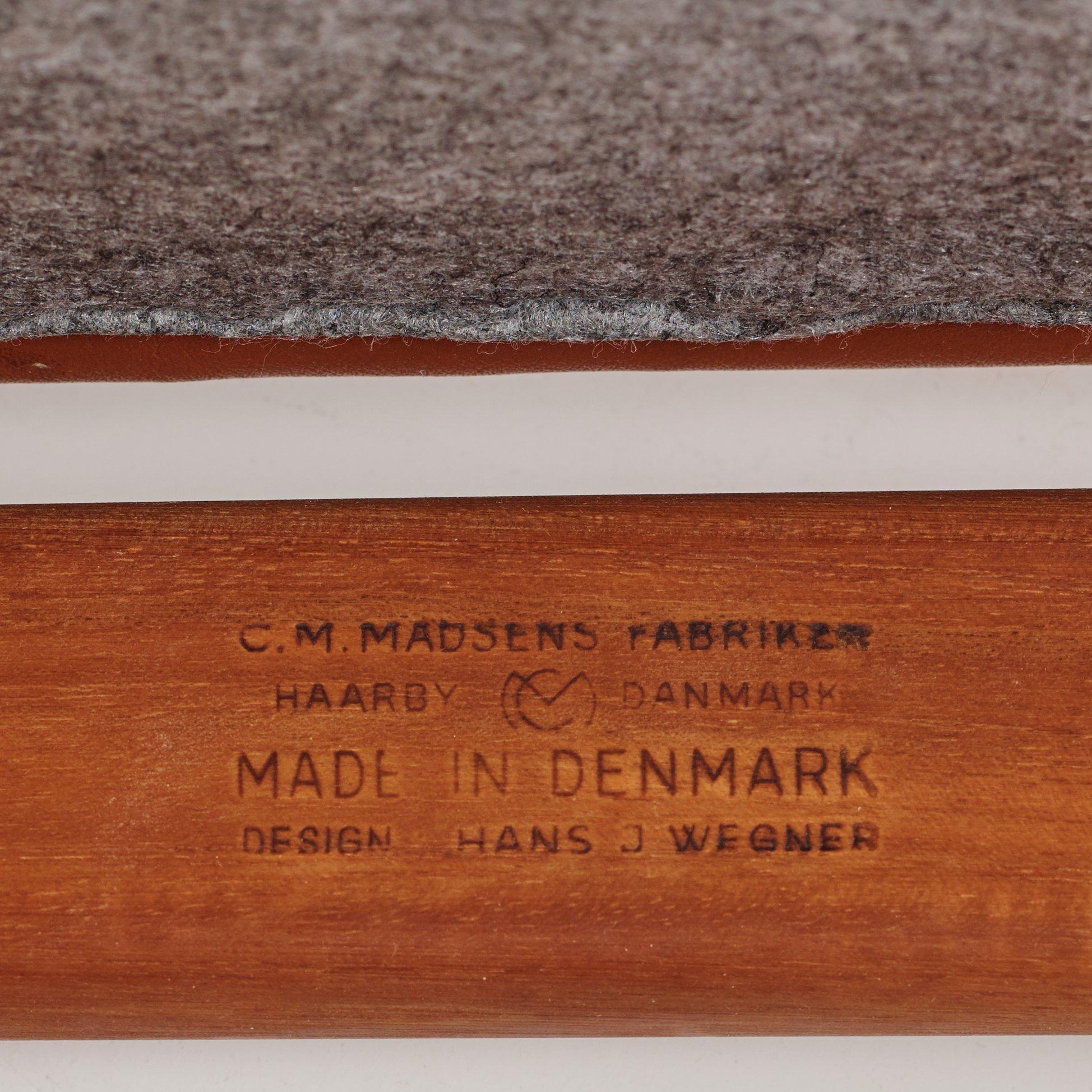 Hans J. Wegner, stolar, 10 st "W2", C M Madsen, Danmark 1950-tal.