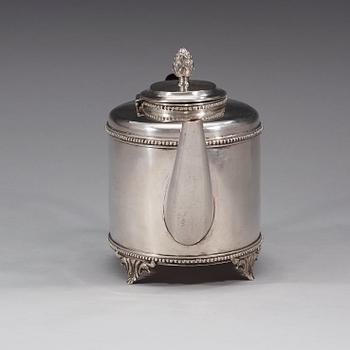 A Swedish 18th century silver tea-pot, marks of Sephan Westerstråhle, Stockholm 1798.