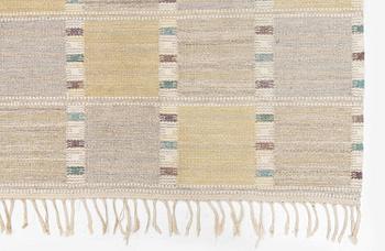 Barbro Nilsson, a 'Falurutan gul S' carpet, flat weave, c. 280 x 188 cm, signed AB MMF BN.