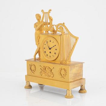 An Empire table clock, early 19th century.