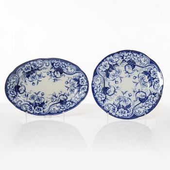 A 42 piece earthenware dinner service, 'Flora', Creil Montereau, France, late 19th Century.