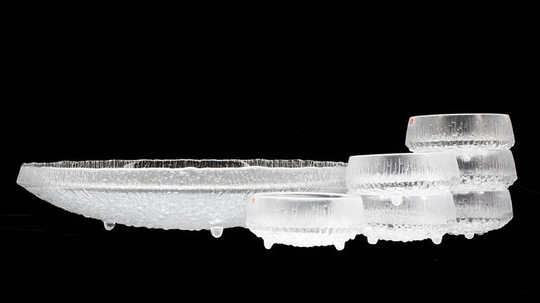 SKÅLFAT SAMT DESSERTSKÅLAR, glas, "Ultima Thule", Iittala, Tapio Wirkkala.