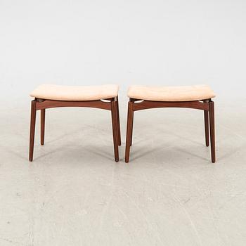 Sigfrid Omann, stools a pair, Ølholm Møbelfabrik  mid 20th century.