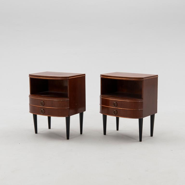 Pair of bedside tables possibly by Axel Larsson Svenska Möbelfabriken.