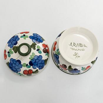 Dorrit von Fieandt, skål med lock,  "Palermo", keramik,  signerad DF, Arabia, Finland.