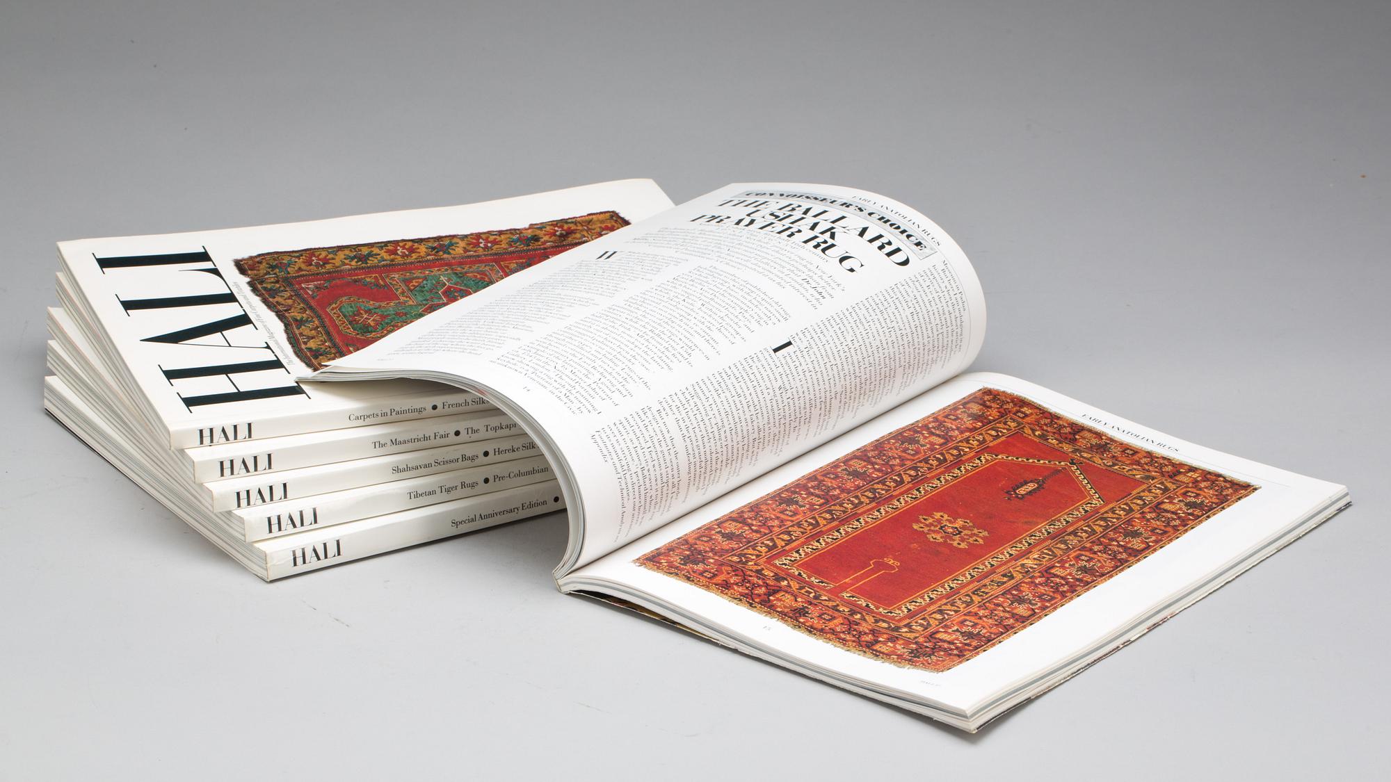 KATALOGER, 6 st, " HALI The International magazine of Fine Carpets and Textiles". 1988.