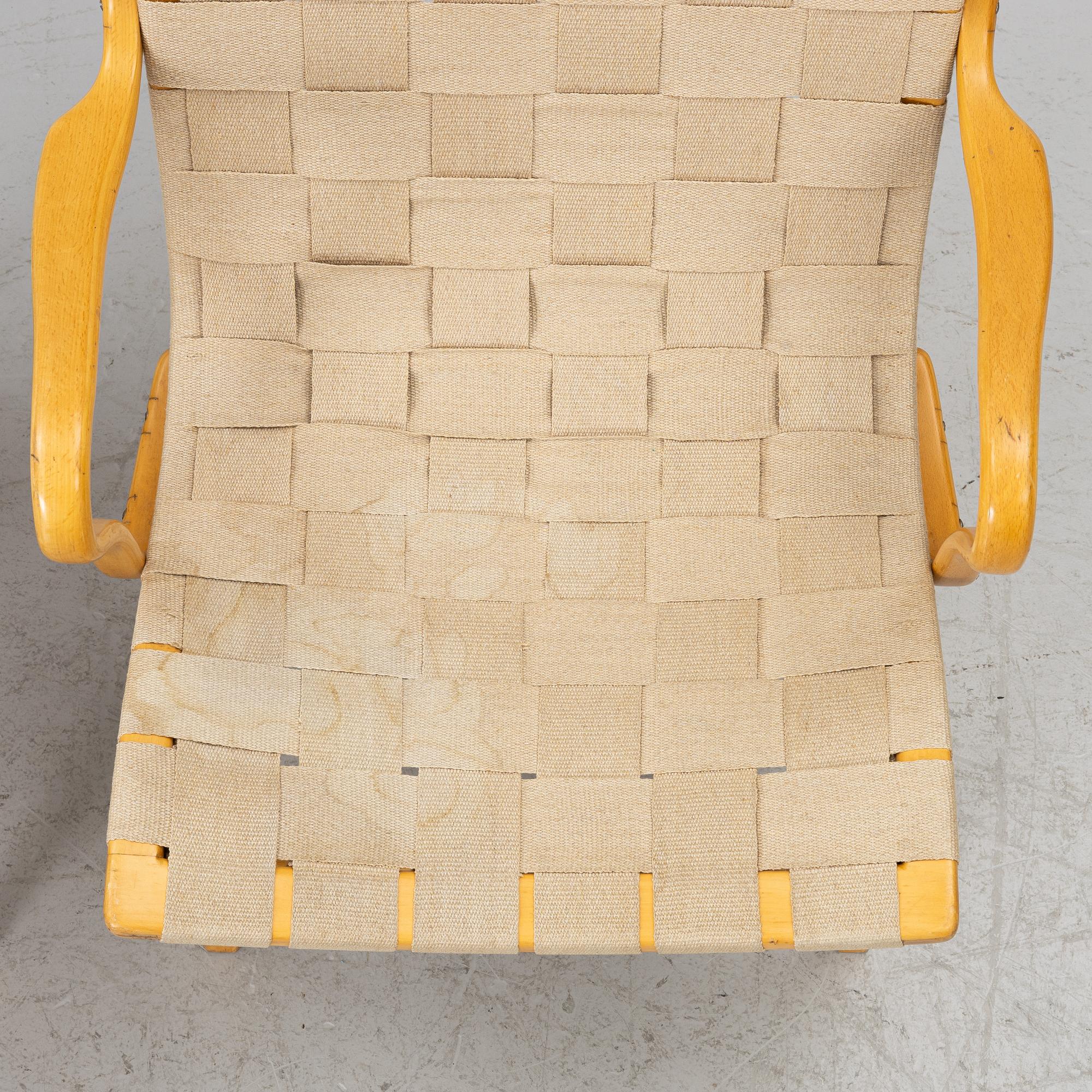 Bruno Mathsson, Armchairs, a pair, “Eva”, Firma Karl Mathsson, Värnamo, 1964.