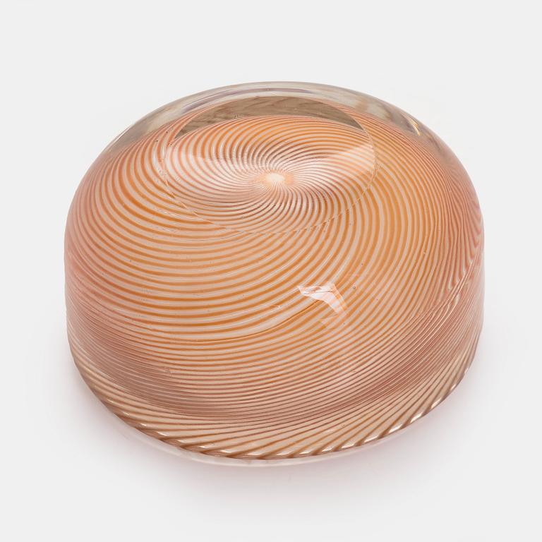Skål, signerad Venini, Murano Made in Italy. Italien 1900-talets mitt.