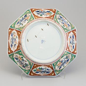 A Japanese imari porcelain dish, 20th  century.