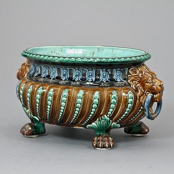 JARDINIERE, majolika, Rörstrand, sekelskiftet 1800/1900.