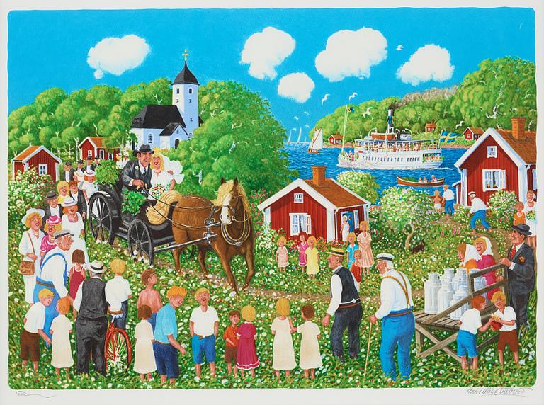 BERT  HÅGE HÄVERÖ, färglitografi, signerad EA.
