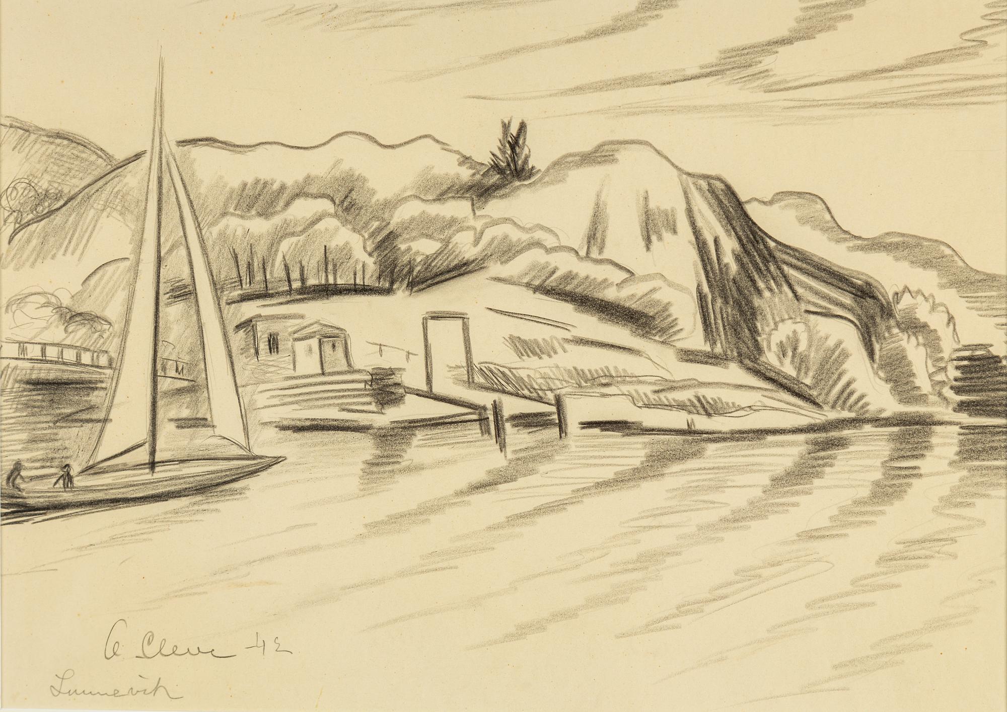 AGNES CLEVE, blyerts. Signerad a cleve och daterad -42.