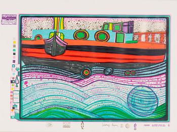 Friedensreich Hundertwasser, "Regentag on Waves of Love".