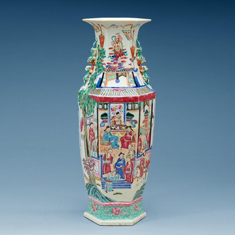 A Canton famille rose vase, 19th Century.