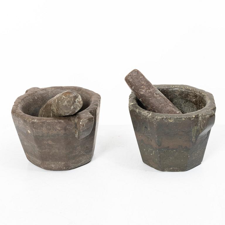 Mortars, 2 pcs, 19th century.