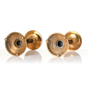 Ljusstakar, ett par, mässing och sten, barockstil, 1900-tal.