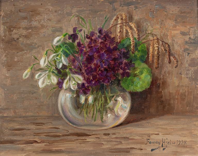 Fanny Hjelm, Violets and snowdrops.