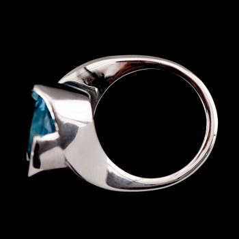 RING, sterlingsilver, blå topas, Pierre dÀrgent.