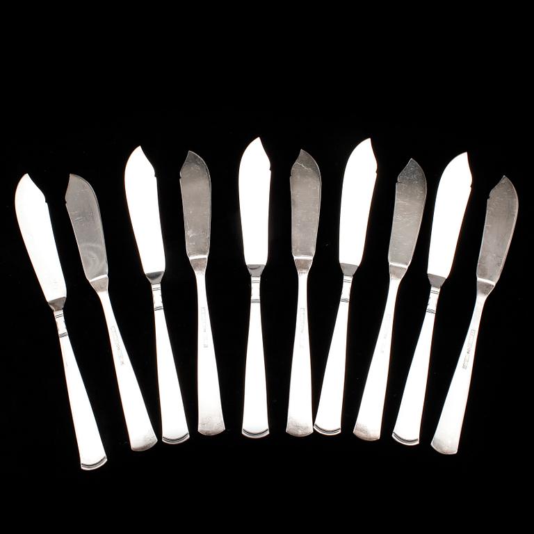 BESTICKSERVIS, 102 delar, silver, "Rosenholm", GAB, Stockholm, bland annat 1976. Vikt ca 2177g.