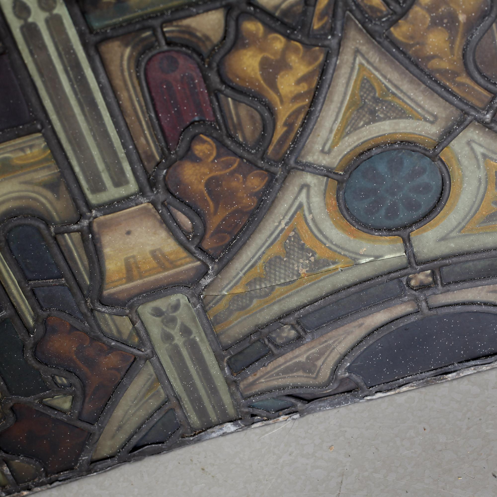 A pair of lead glass windows, made around year 1900.