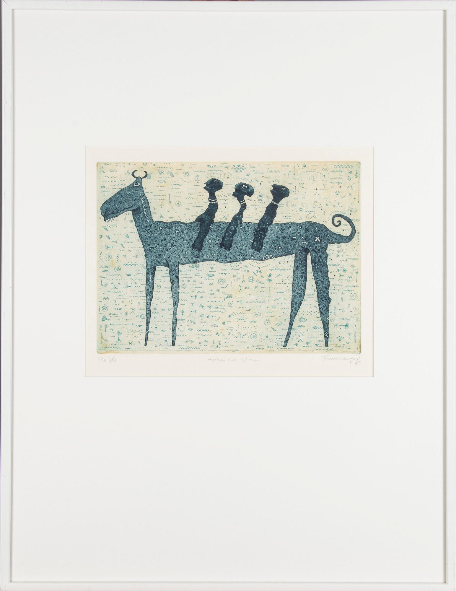 JUHA TAMMENPÄÄ, etsning och akvatint, signerad, daterad 85 och numrerad 5/50. Konstnärens avdrag.