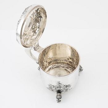 David Andersen, dryckeskanna, barockstil, sterlingsilver, Norge, 1900-tal.