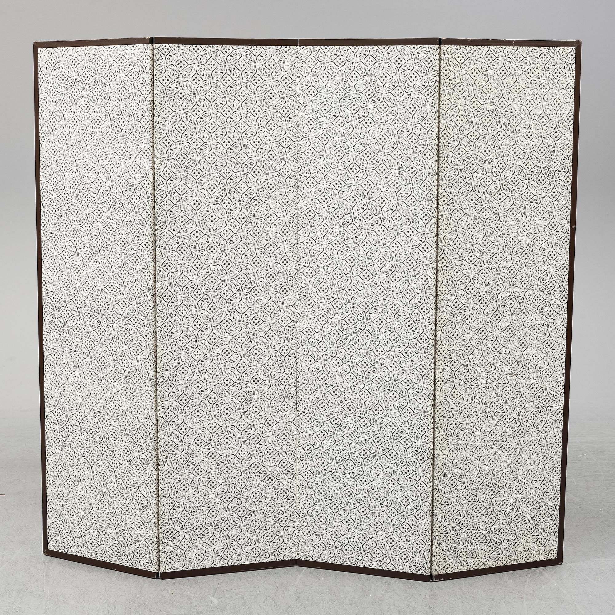 A four panel Japanese folding screen, 20th century.