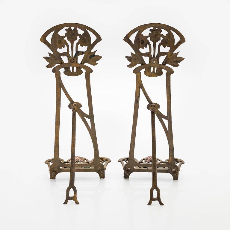 Valokuvatelineitä, pari, Jugend, 1900-luvun alku.