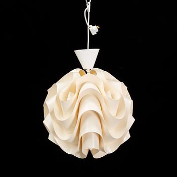 A ceiling, pendant lamp, '172' designed by Poul Christiansen in 1971 for Le Klint, Denmark.