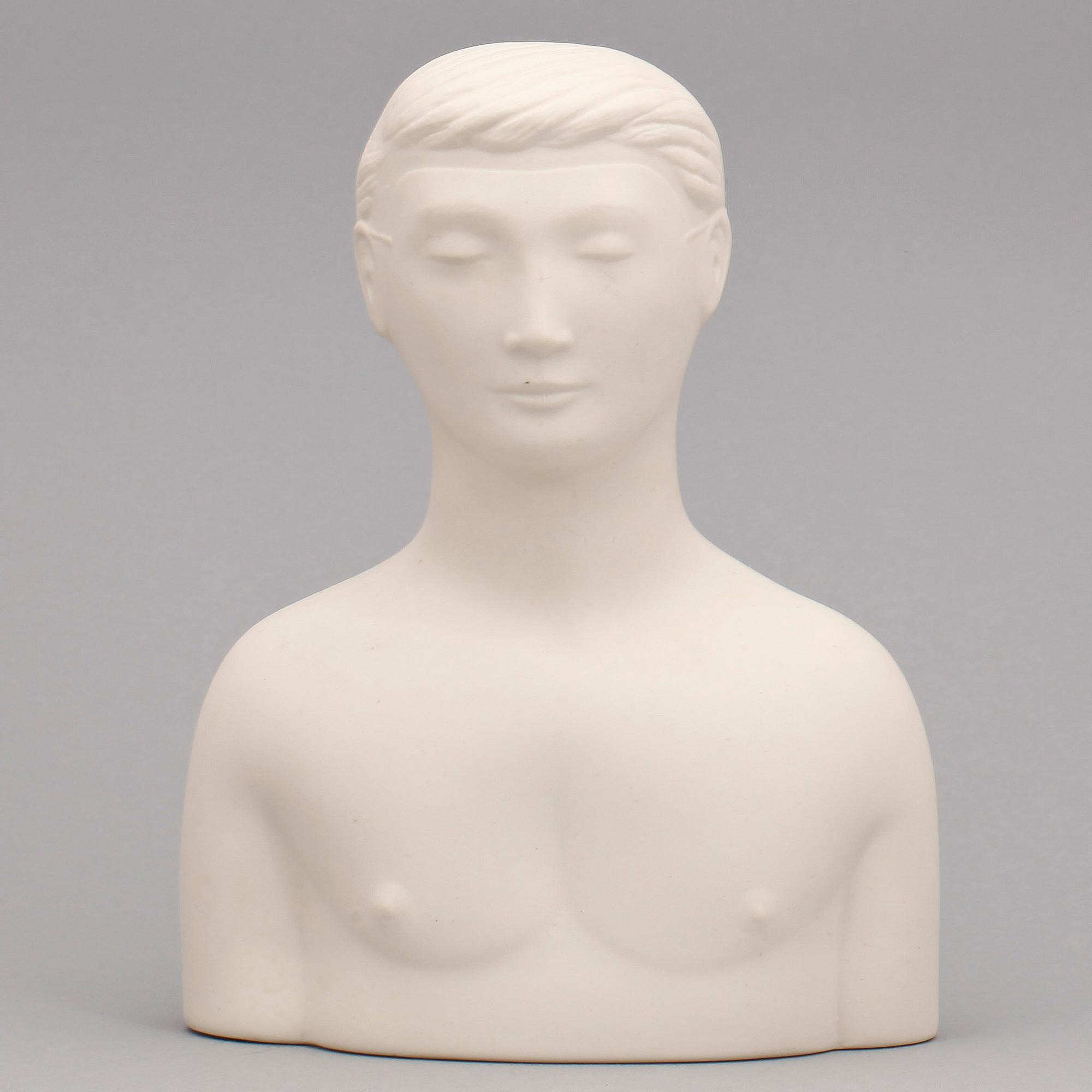 STIG LINDBERG, figurin, parian, "Mannen med masken", ur serien Figurin, Gustavsberg.