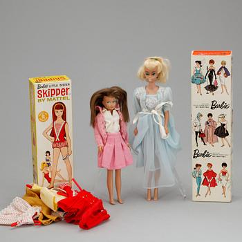 BARBIEDOCKA samt SKIPPERDOCKA, Mattel, 1960-tal.