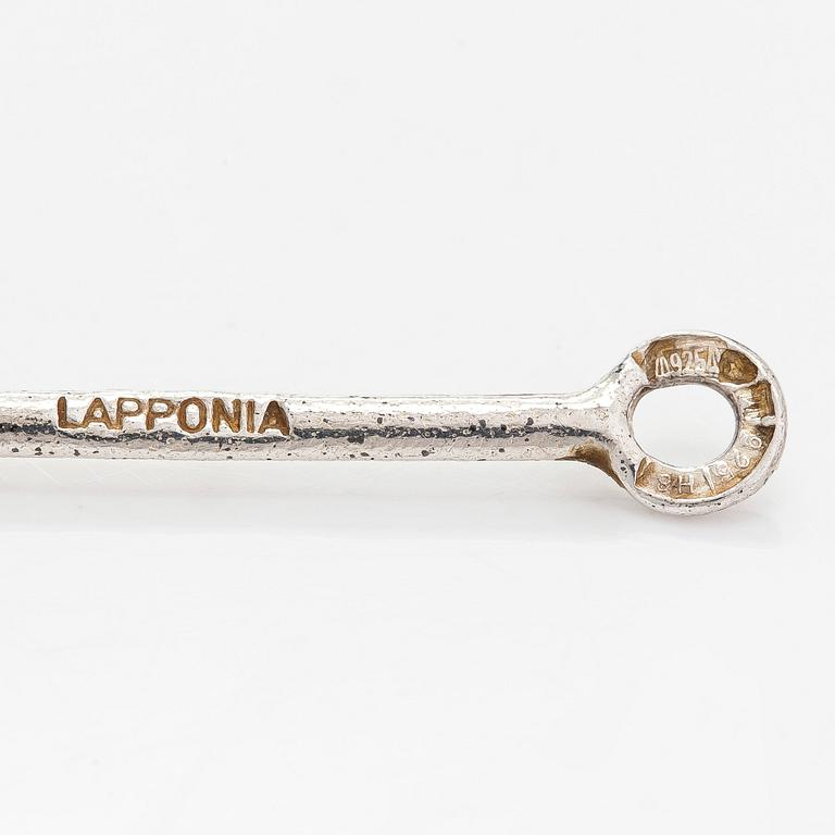 Zoltan Popovits, halsband och örhängen, sterlingsilver och ebenholtz, Lapponia 1985.