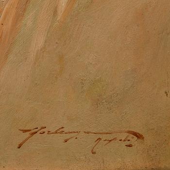 DOMENICO FORLENZA, olja på pannå, sign och bet Napoli.