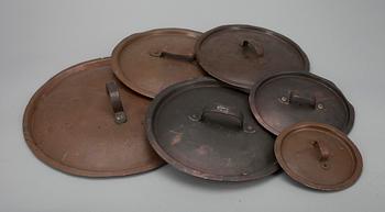 KOPPARFÖREMÅL, 10 delar. 1800-tal.