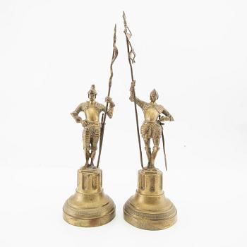 Decorative sculptures, 2 pieces, circa 1900.