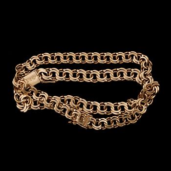 ARMBAND, 2 st, 18k guld, Sverige, 1950/60-tal. Vikt ca 26 gram.