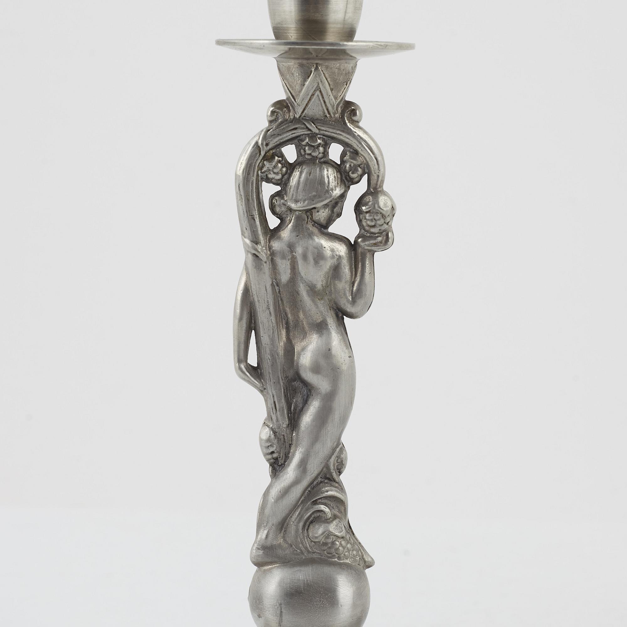 Ljusstakar, ett par, Swedish Grace, CG Hallberg, Stockholm, 1933.