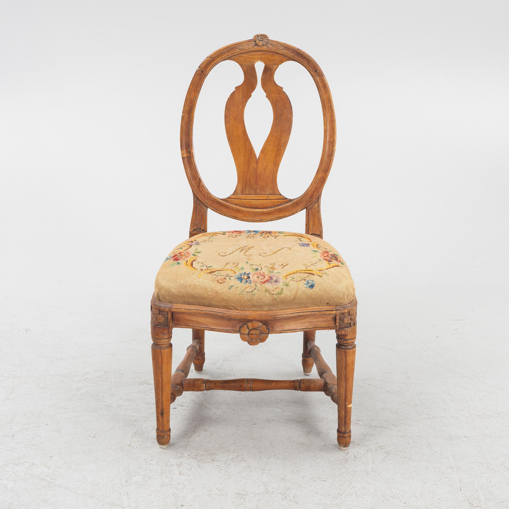 Stol, gustaviansk, sent 1700-tal.