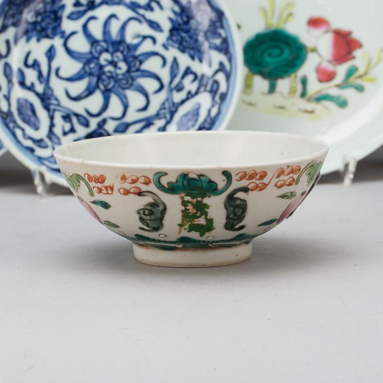 ASSIETTER MM, 10 delar, porslin, Kina 1800 och 1900-tal.