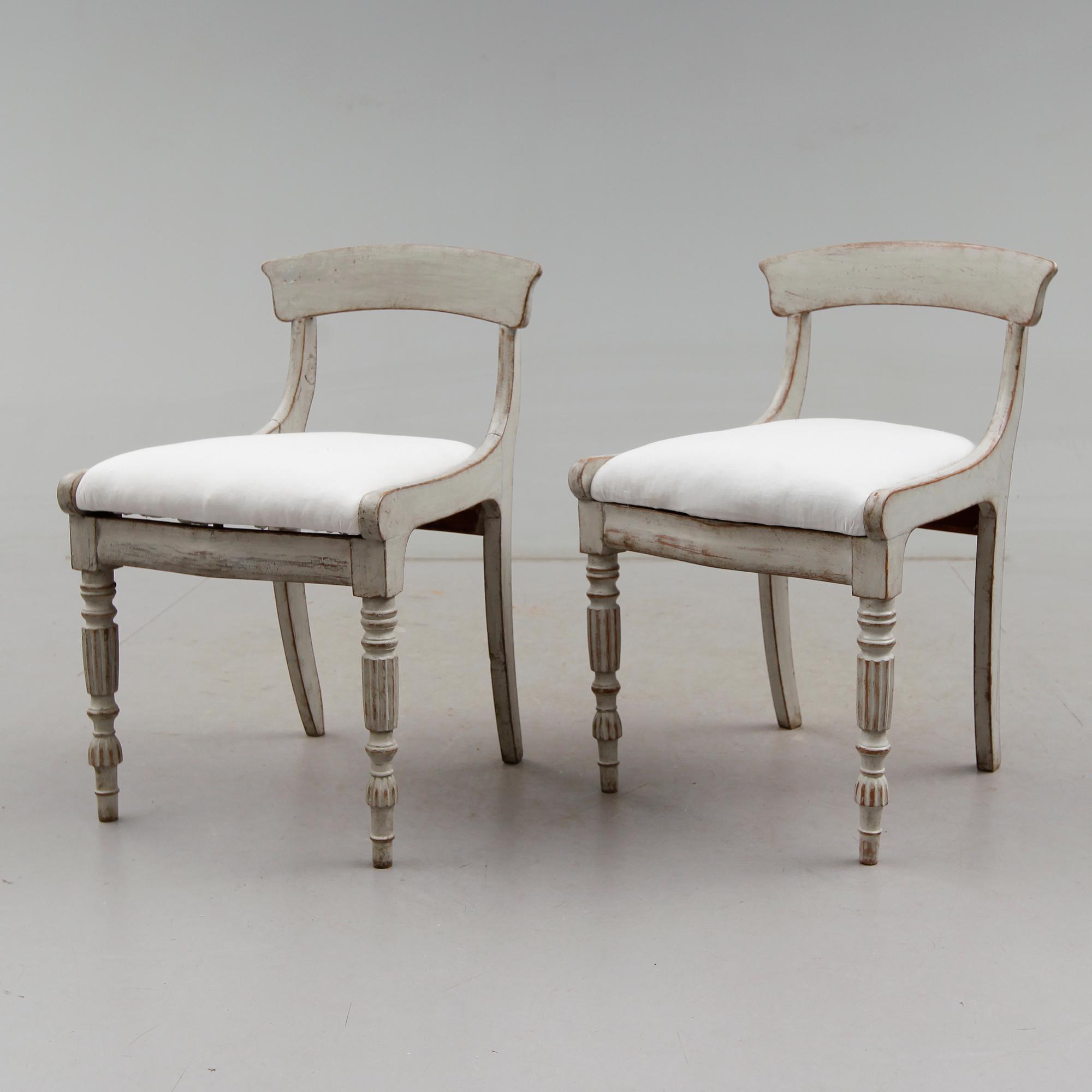 TABURETTER / STOLAR, senempire, 1800-talets mitt.