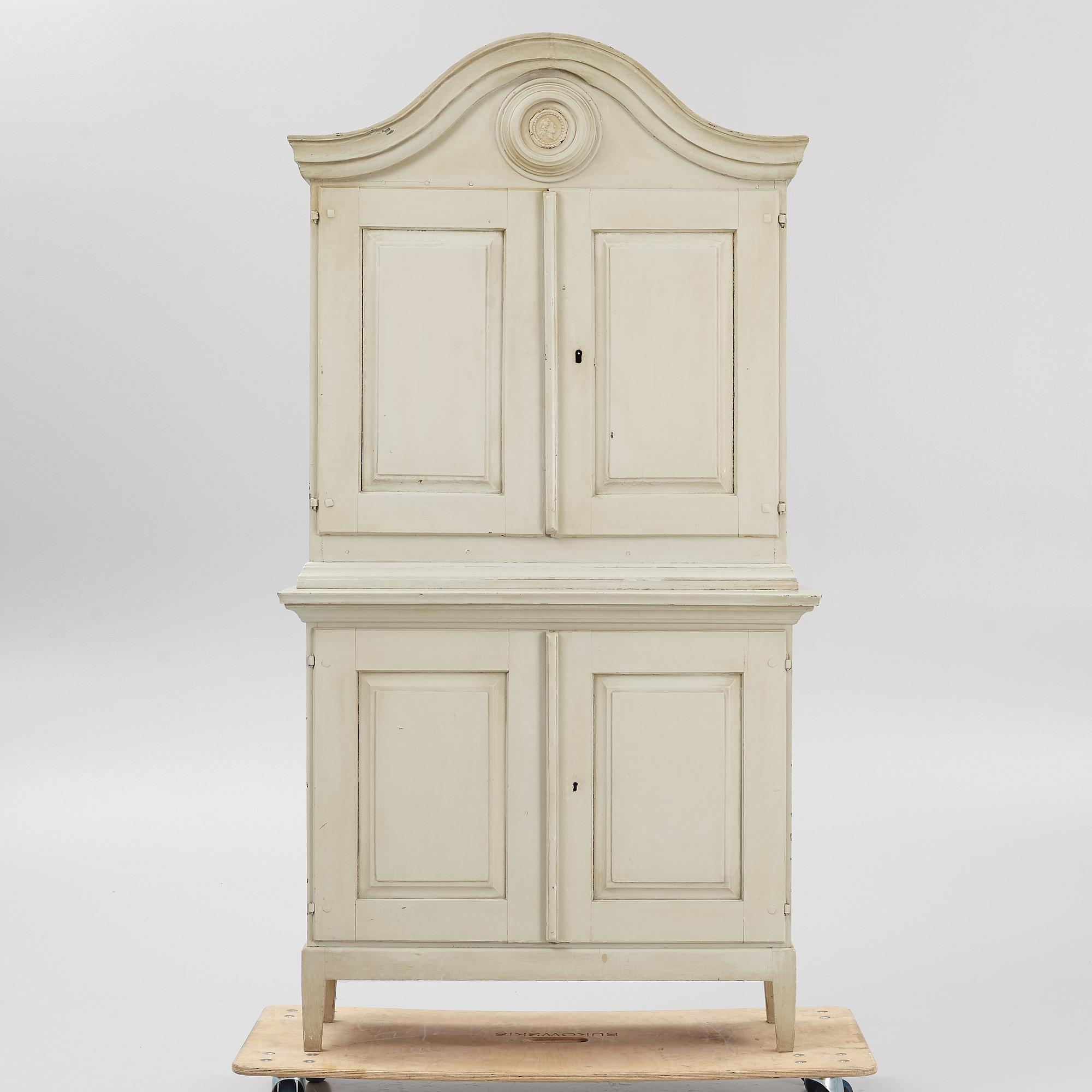 A cabinet, late 18th Century and early 20th Century.