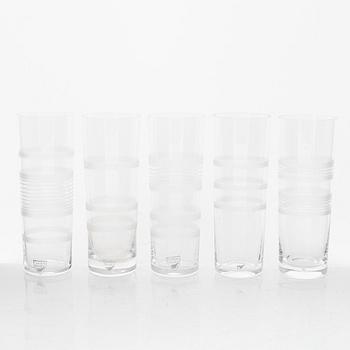 Ingegerd Råman, champagneglas, 10 st, "Slowfox", Orrefors, 1900-talets senare del.